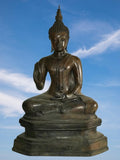 Brass Vitarka Sukhothai Buddha Statue 17.5" - Routes Gallery