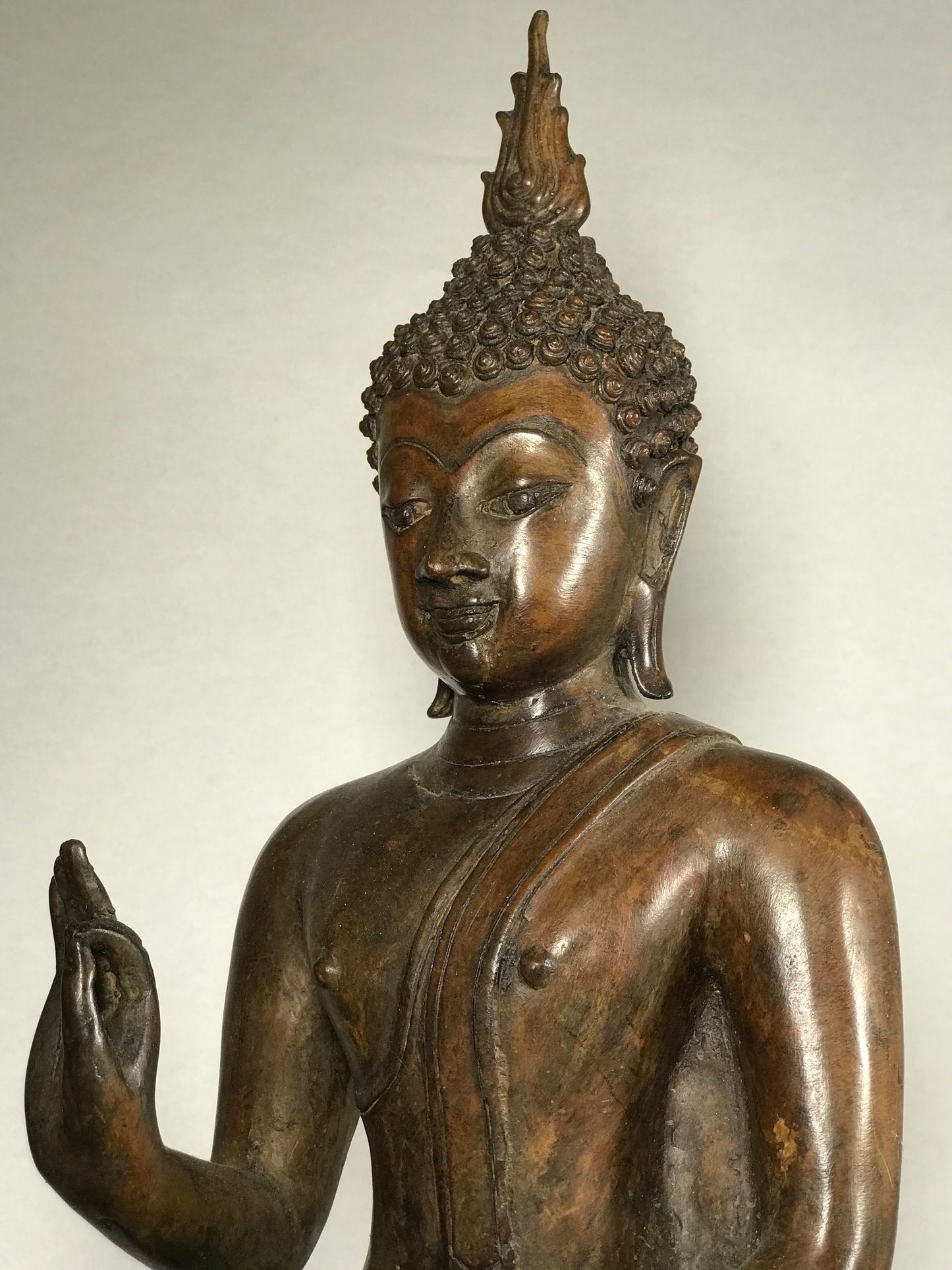 Brass Vitarka Sukhothai Buddha Statue 17.5" - Routes Gallery