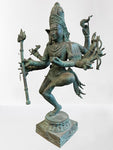 Brass Dancing Shiva Statue With Trident 24"