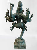 Brass Dancing Shiva Statue With Trident 24"