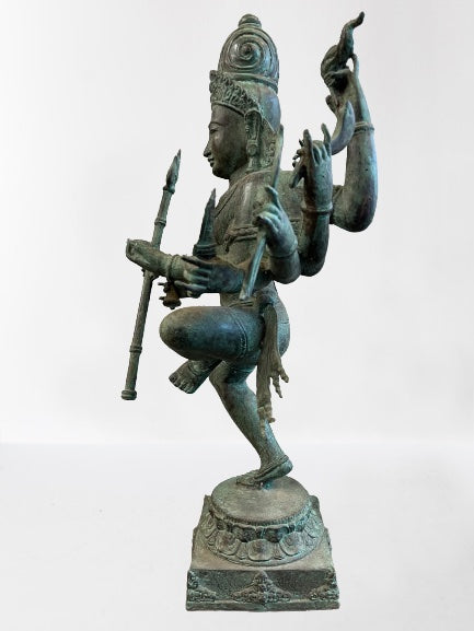 Brass Dancing Shiva Statue With Trident 24