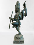 Brass Dancing Shiva Statue With Trident 24"