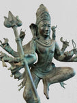 Brass Dancing Shiva Statue With Trident 24"