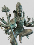 Brass Dancing Shiva Statue With Trident 24"