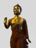 Brass Standing Abhaya Buddha Statue 22"
