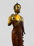 Brass Standing Abhaya Buddha Statue 22"