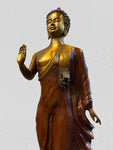 Brass Standing Abhaya Buddha Statue 22"