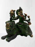 Brass Durga Statue Seated on Lion 3.5"