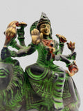 Brass Durga Statue Seated on Lion 3.5"