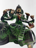 Brass Durga Statue Seated on Lion 3.5"