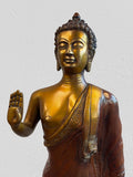 Brass Standing Abhaya Buddha Statue 22"
