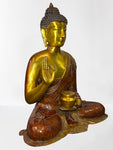 Brass Vitarka Teaching Buddha Statue 24"