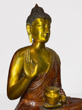 Brass Vitarka Teaching Buddha Statue 24"