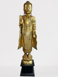 Wood Standing Abhaya Buddha Statue 48"