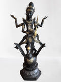 Brass Saraswati Wisdom Goddess Statue 46"