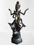 Brass Saraswati Wisdom Goddess Statue 46"