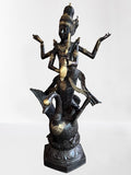 Brass Saraswati Wisdom Goddess Statue 46"