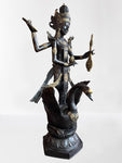Brass Saraswati Wisdom Goddess Statue 46"