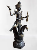 Brass Saraswati Wisdom Goddess Statue 46"