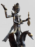 Brass Saraswati Wisdom Goddess Statue 46"