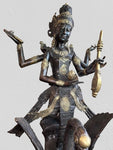 Brass Saraswati Wisdom Goddess Statue 46"
