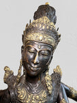 Brass Saraswati Wisdom Goddess Statue 46"