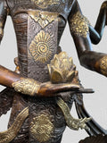 Brass Saraswati Wisdom Goddess Statue 46"