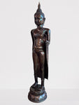 Brass Walking Abhaya Buddha Statue 45" - Routes Gallery