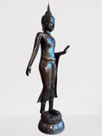 Brass Walking Abhaya Buddha Statue 45" - Routes Gallery