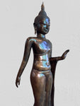 Brass Walking Abhaya Buddha Statue 45" - Routes Gallery