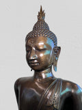 Brass Walking Abhaya Buddha Statue 45" - Routes Gallery