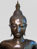 Brass Walking Abhaya Buddha Statue 45" - Routes Gallery