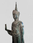 Brass Standing Ayutthaya Abhaya Buddha Statue 43"