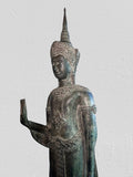 Brass Standing Ayutthaya Abhaya Buddha Statue 43"