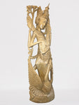 Wood Saraswati Wisdom Goddess Statue 42"