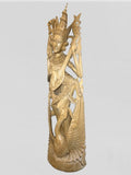 Wood Saraswati Wisdom Goddess Statue 42"