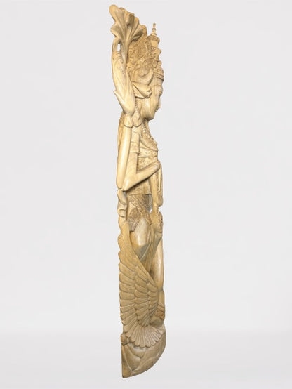 Wood Saraswati Wisdom Goddess Statue 42"