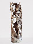 Wood Saraswati Wisdom Goddess Statue 42"
