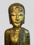 Wood Standing Monk with Offering Bowl 48"