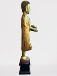 Wood Standing Monk with Offering Bowl 48"