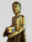 Wood Standing Monk with Offering Bowl 48"