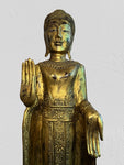 Wood Standing Abhaya Buddha Statue 46"