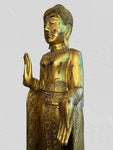Wood Standing Abhaya Buddha Statue 46"