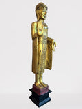 Wood Standing Abhaya Buddha Statue 46"