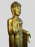 Wood Standing Abhaya Buddha Statue 46"