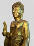Wood Standing Abhaya Buddha Statue 46"