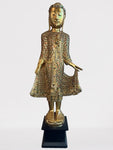 Wood Standing Gold Mandalay Buddha 48"