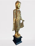 Wood Standing Gold Mandalay Buddha 48"