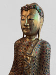 Wood Standing Gold Mandalay Buddha 48"