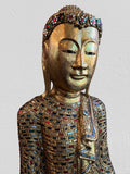 Wood Standing Gold Mandalay Buddha 48"